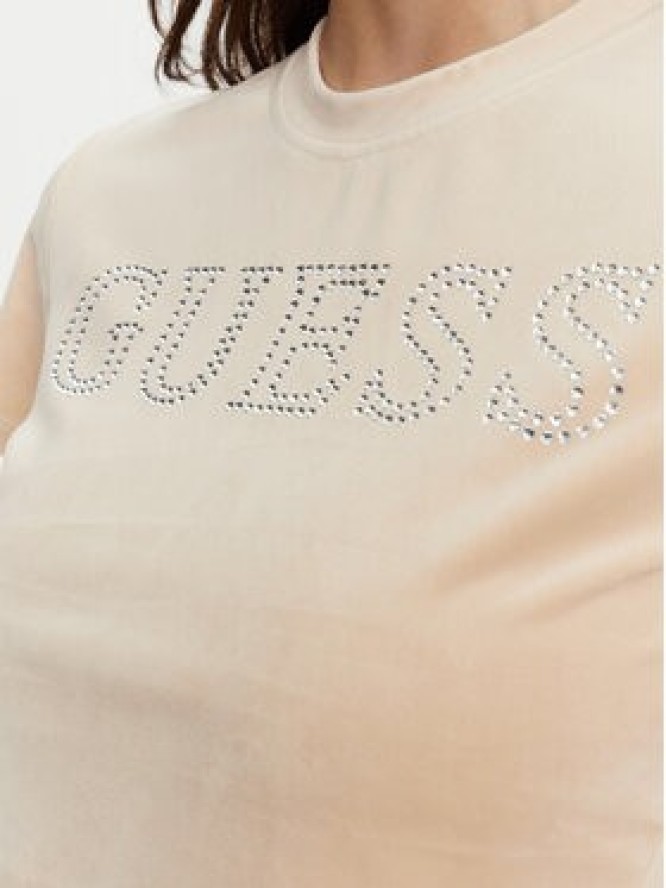 Guess T-Shirt V3BI01 K0232 Beżowy Regular Fit