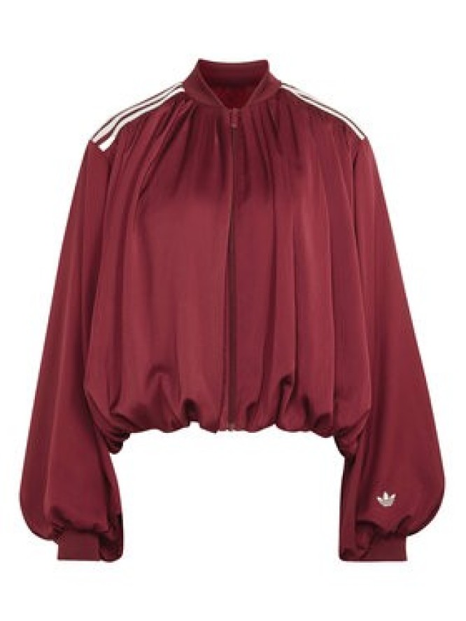 adidas Bluza Satin Pleated Track Top LG4080 Bordowy Relaxed Fit
