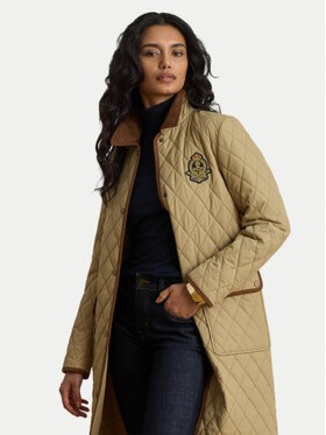 LAUREN RALPH LAUREN Kurtka przejściowa Crested 3/4 Quilt 297P18059002 Beżowy Regular Fit