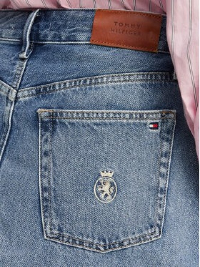 Tommy Hilfiger Spódnica jeansowa TH Crest Embroidery WW0WW50623 Niebieski Regular Fit
