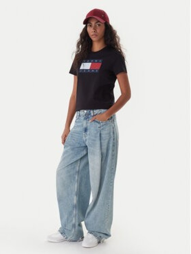 Tommy Jeans T-Shirt Flag DW0DW22562 Czarny Regular Fit