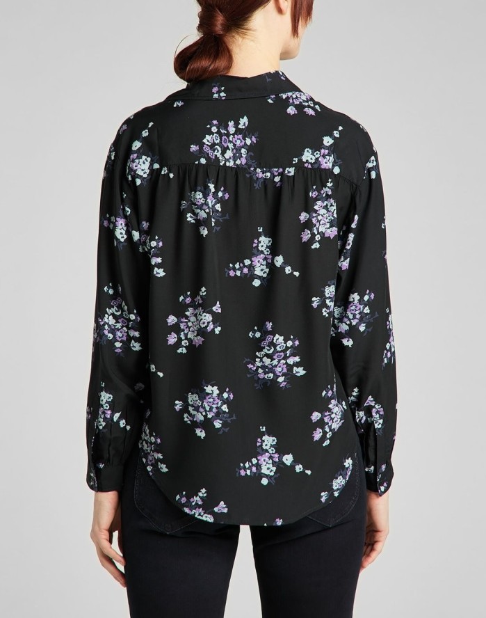 LEE FLORAL BLOUSE DAMSKA KOSZULA DŁUGI RĘKAW BLACK L49UXM01 112140185