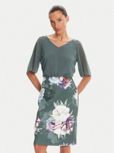 Swing Sukienka koktajlowa 5AE28900 Zielony Slim Fit