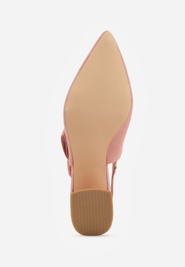 Różowe Sandały Vices na Obcasie ze Skórzaną Wkładką Bez Pięty Vevazira