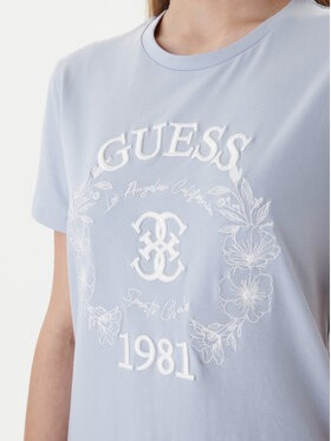 Guess T-Shirt V6RI12 J1314 Błękitny Regular Fit