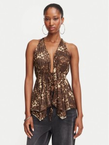 Juicy Couture Bluzka JCWCT226340 Brązowy Slim Fit