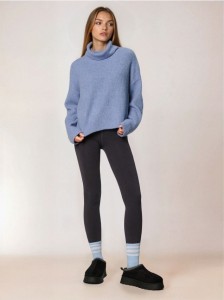 Legginsy z gumką w pasie - szary