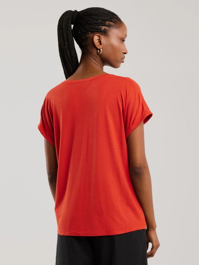 Koszulka damska o luźnym kroju czerwona Valeria 704