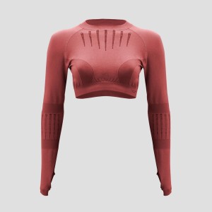 Crop top do treningu RUE z długimi rękawami