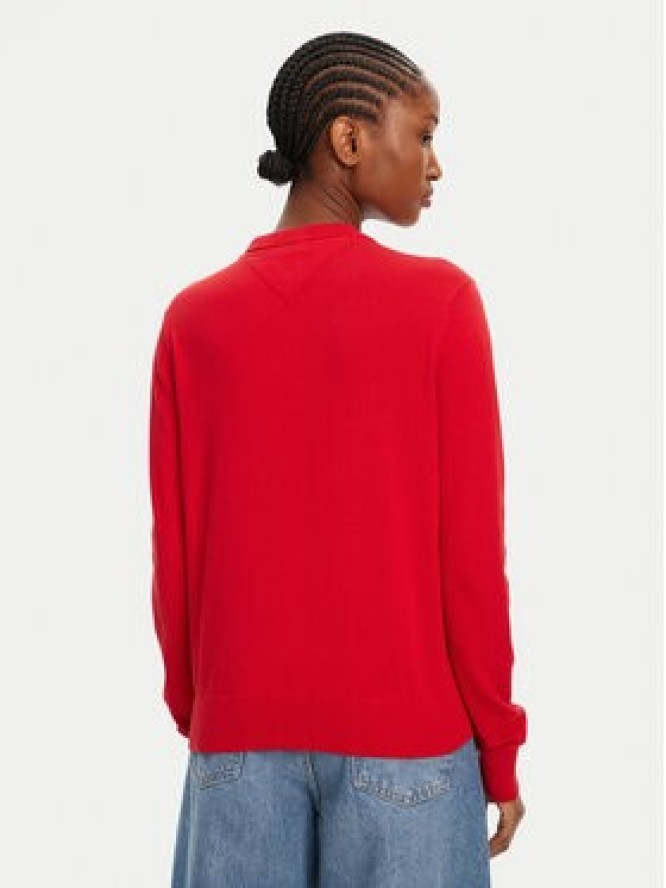 Tommy Jeans Sweter Essential DW0DW20159 Czerwony Regular Fit