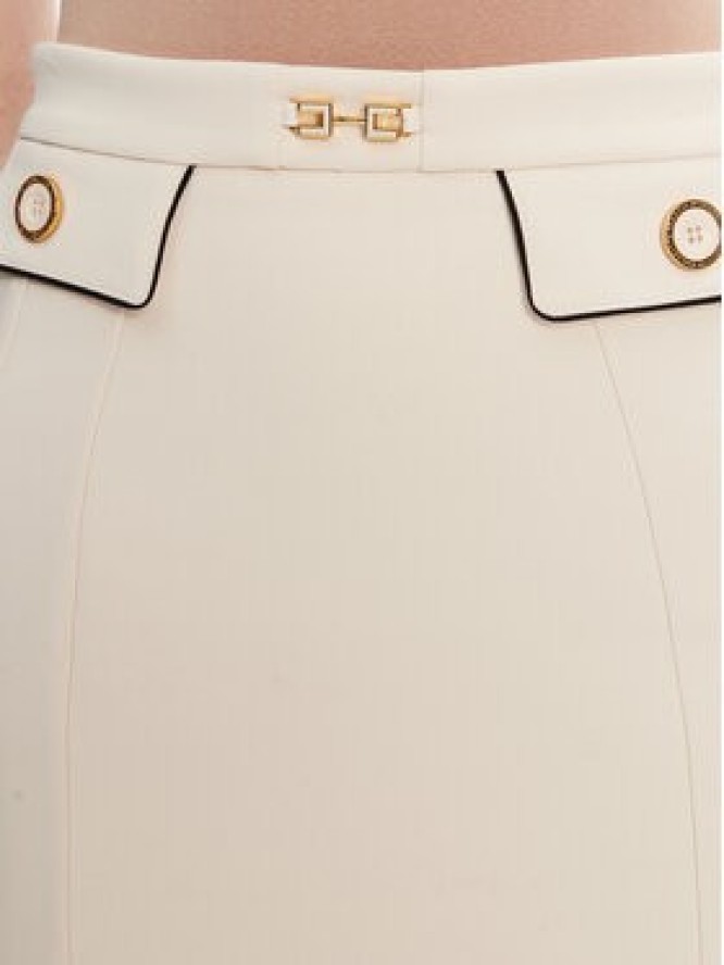 Elisabetta Franchi Spódnica mini GO-T03-51E2 Écru Regular Fit