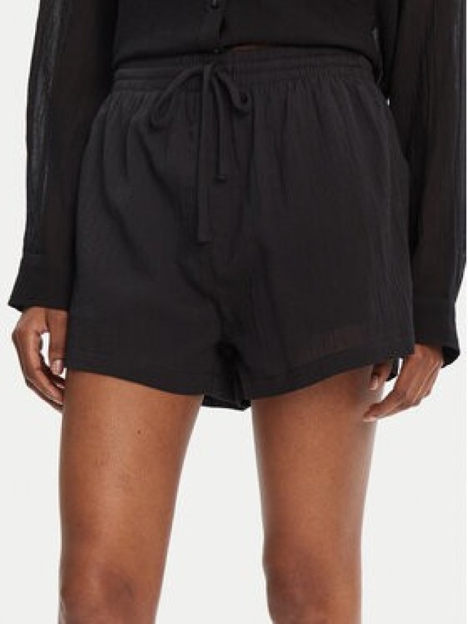 Seafolly Szorty materiałowe Crinkle 55429-SH Czarny Regular Fit