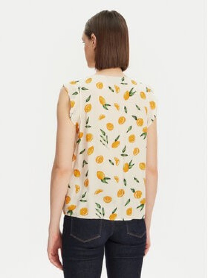 Pieces Bluzka Nya 17147804 Écru Regular Fit