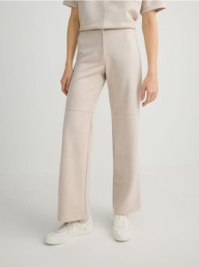 Spodnie z imitacji zamszu - beżowy