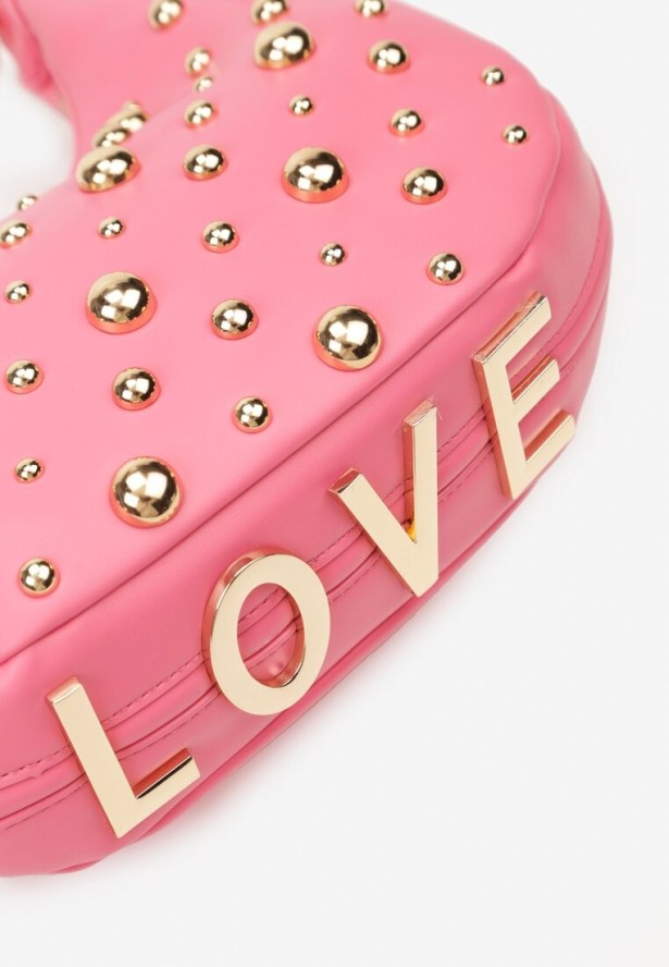 Fuksjowa Torebka na Ramię z Odpinanym Paskiem na Suwak Maristela