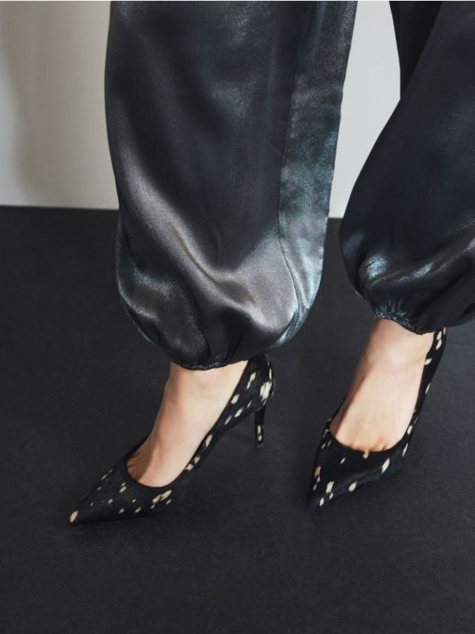 Skórzane czółenka - wielobarwny