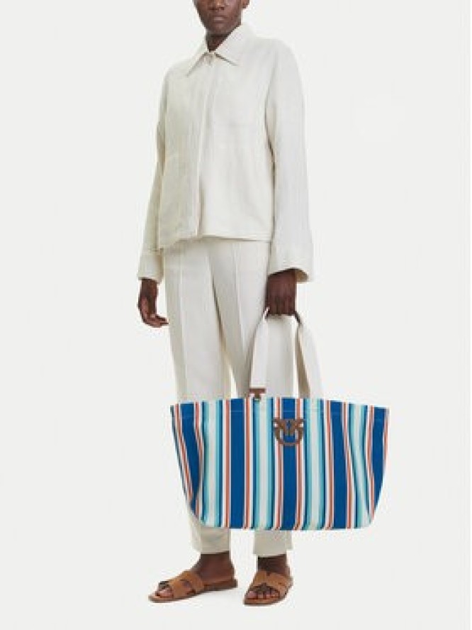 PINKO Torebka Shopping Bag Extra PE 25 PLTT 104754 A2G5 Niebieski