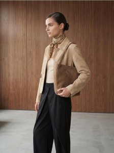 Torba hobo z imitacji zamszu - żółty