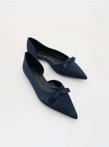 Baleriny z kokardą - granatowy