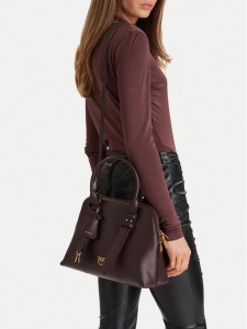 PINKO Torebka Bowling Bag Medium AI 25-26 PLTT 105906 A0QO Bordowy