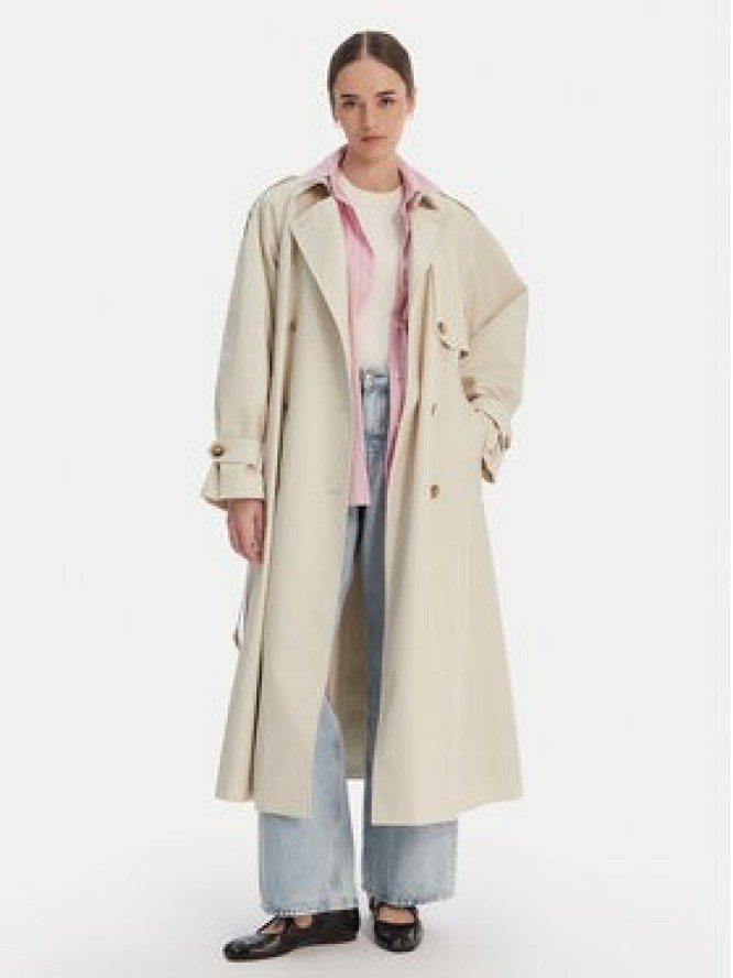 Tommy Hilfiger Trencz WW0WW50627 Écru Oversize