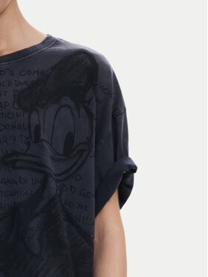 Desigual T-Shirt Donald 25SWTKAH Szary Loose Fit