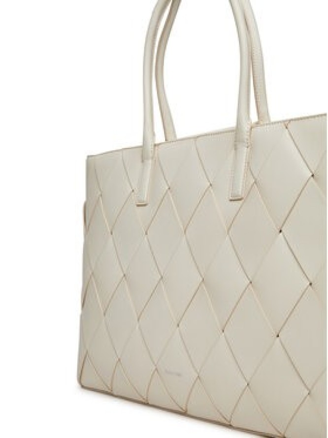 Calvin Klein Torebka Ck Woven Medium Shopper K60K612994 Biały