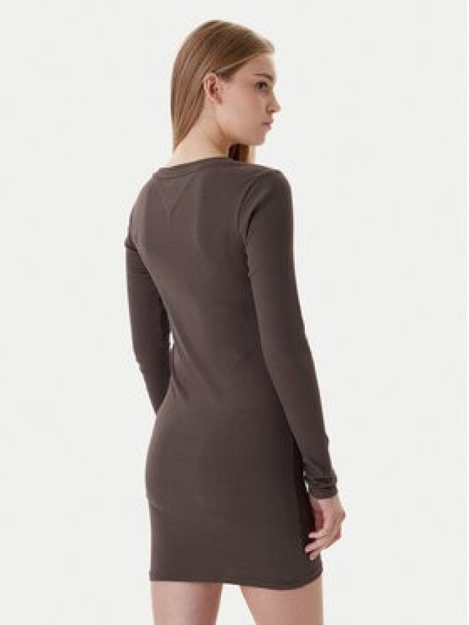 Tommy Jeans Sukienka codzienna Linear DW0DW21902 Brązowy Slim Fit