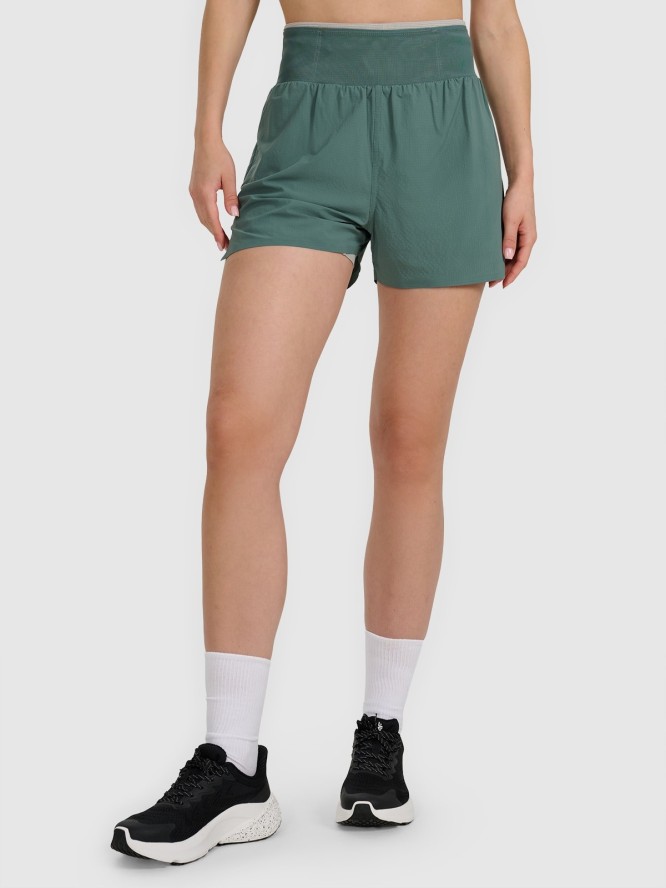 4F Spodenki do biegania w terenie szybkoschnące damskie - turkusowe S