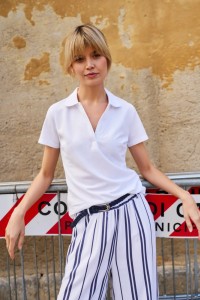 Bawełniana bluzka z kołnierzykiem biała