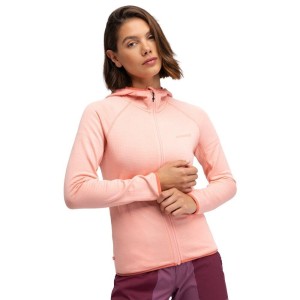 Damska lekka trekkingowa kurtka polarowa z kapturem Siroko Ember Pink