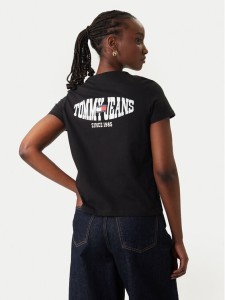 Tommy Jeans T-Shirt Wavy Flag DW0DW22274 Czarny Regular Fit
