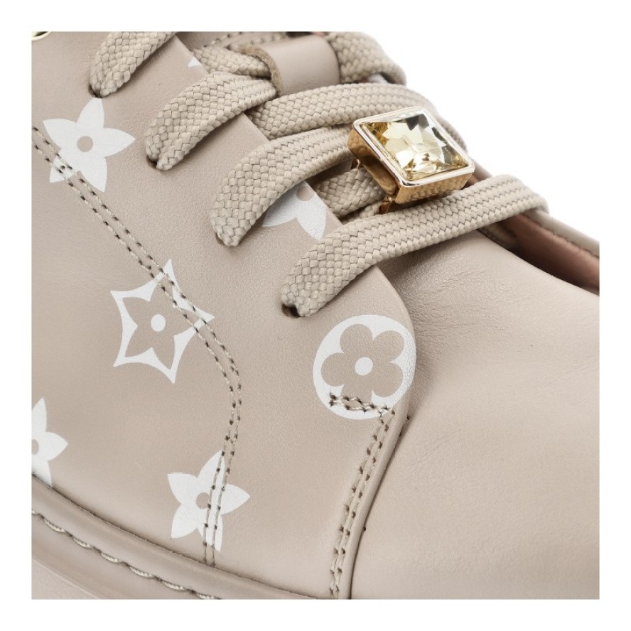 Beżowe Sneakersy Libero Półbuty Damskie Premium