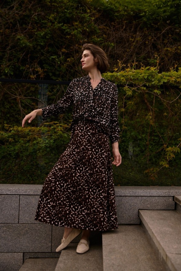 Wiskozowa spódnica brązowa