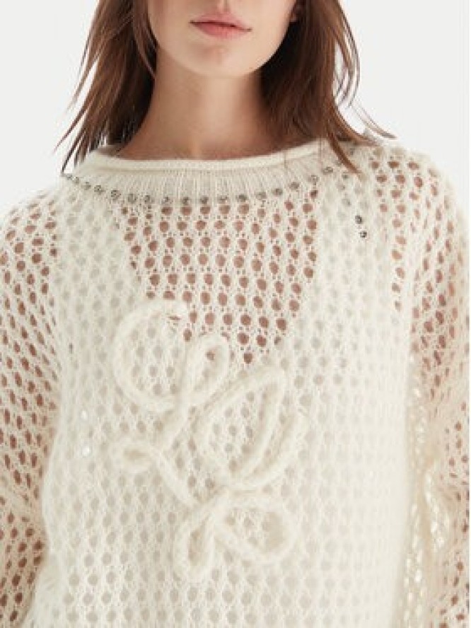 Liu Jo Sweter MF5430 MS039 Écru Relaxed Fit