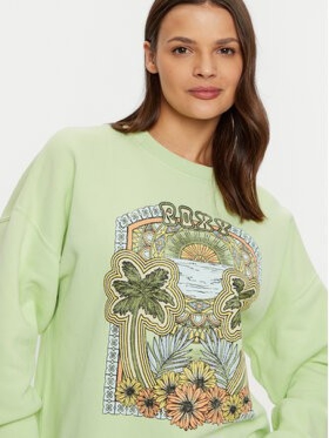 Roxy Bluza Lineup ERJFT04864 Zielony Relaxed Fit