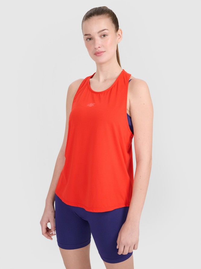 4F Top treningowy oversize szybkoschnący damski - czerwony XS