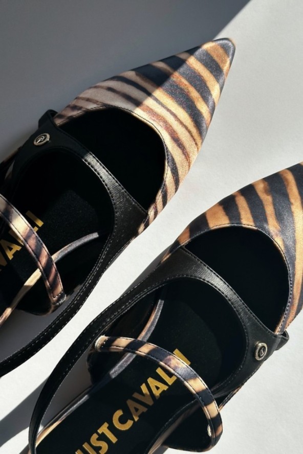 JUST CAVALLI Czarne damskie sandały Frina, Rozmiar 37