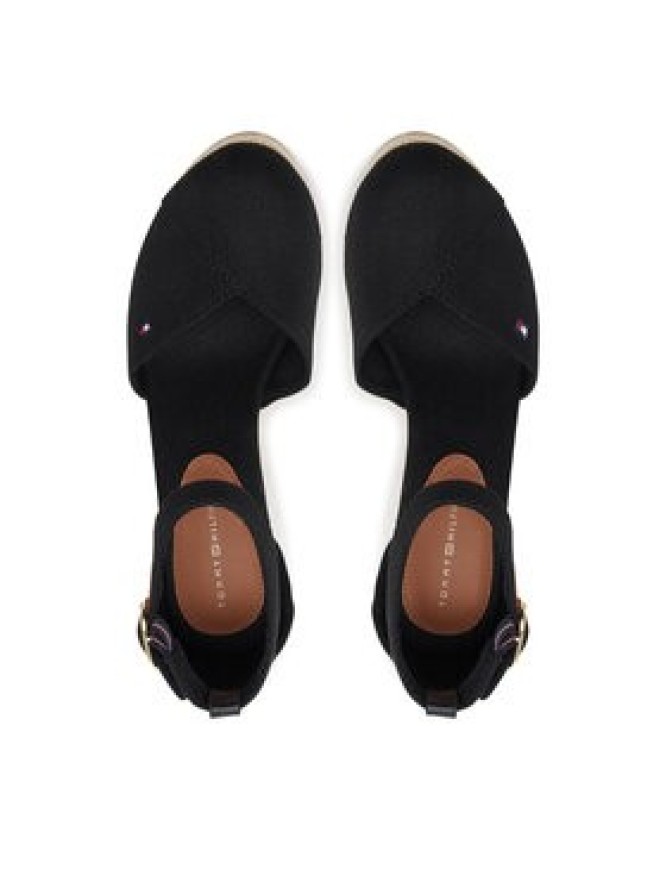 Tommy Hilfiger Półbuty Flag High Wedge Espad Closed Toe FW0FW08494 Czarny