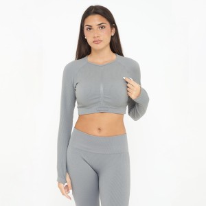 Koszulka Crop Top treningowa IMALA długie rękawy