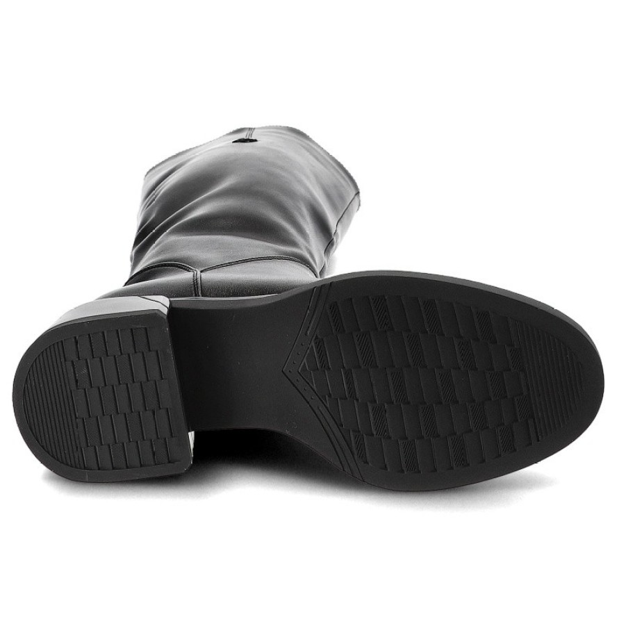 Czarne Kozaki S.Barski Ocieplane Obuwie Damskie