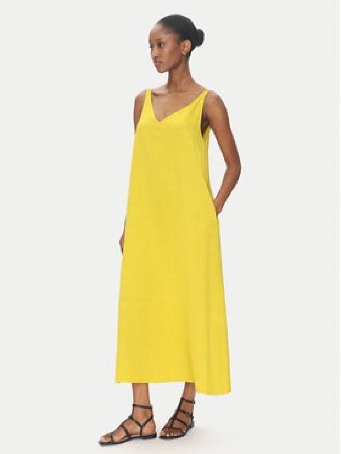 ViCOLO Sukienka letnia TD0758 Żółty Regular Fit