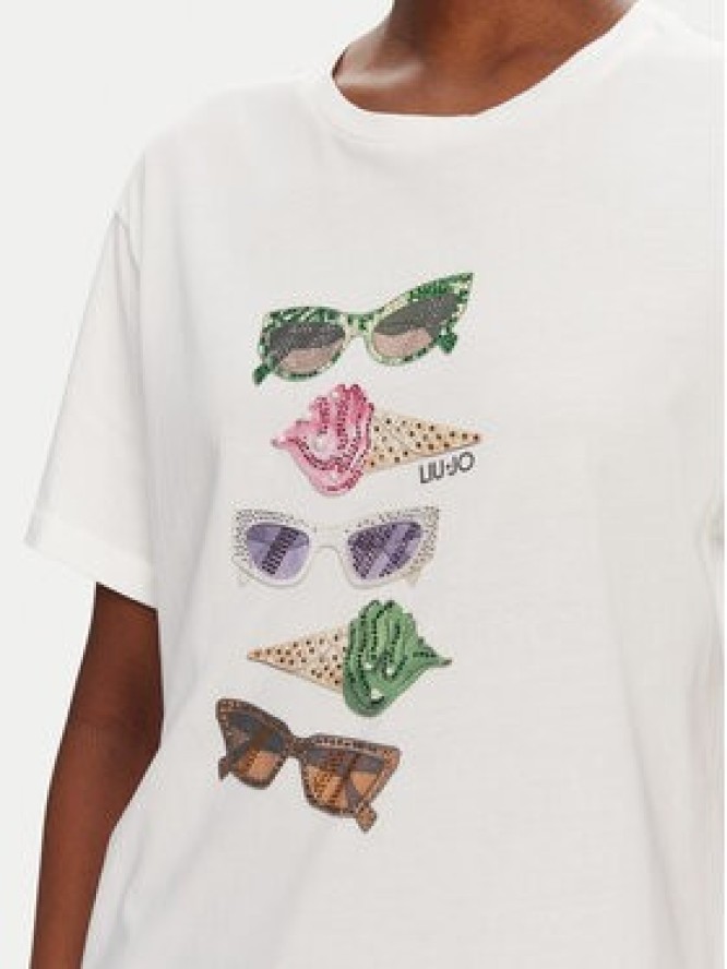 Liu Jo T-Shirt WA5343 JS923 M9518 Biały Regular Fit