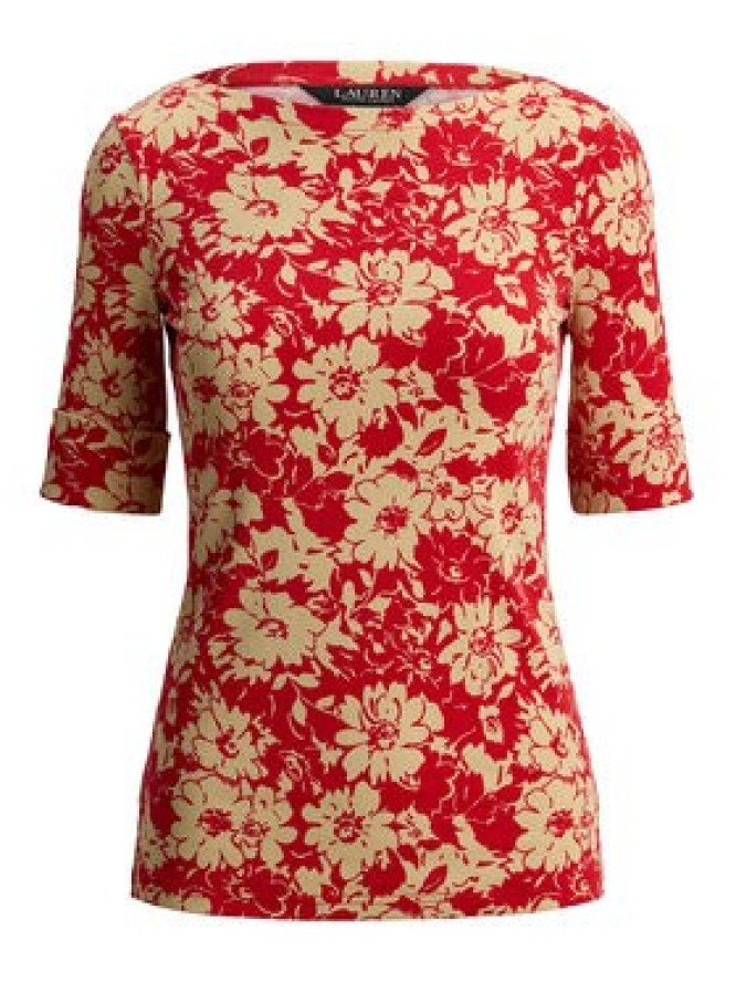 LAUREN RALPH LAUREN Bluzka 200P09078001 Czerwony Slim Fit