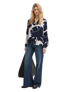 Tom Tailor Bluzka w kolorze granatowo-białym rozmiar: 36