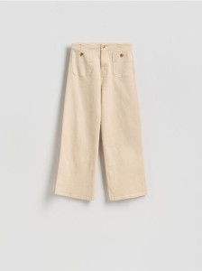 Jeansy culotte - kremowy