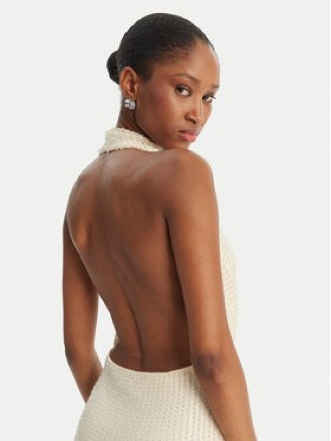 Bardot Sukienka wieczorowa Nola 59814DB2 Beżowy Slim Fit