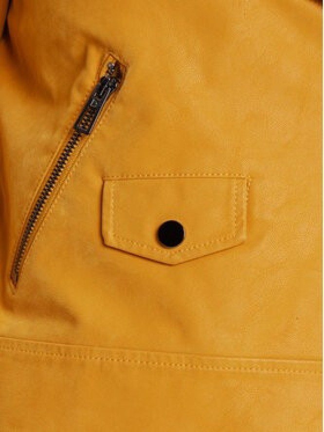 Desigual Kurtka z imitacji skóry Must 25WWEW69 Żółty Regular Fit