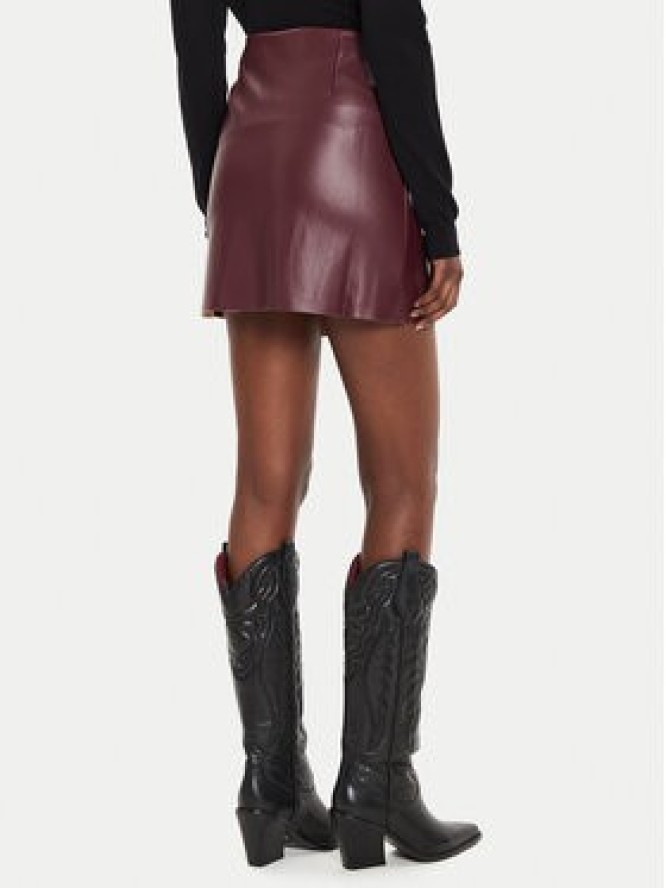 Noisy May Spódnica z imitacji skóry Clara 27021277 Bordowy Regular Fit