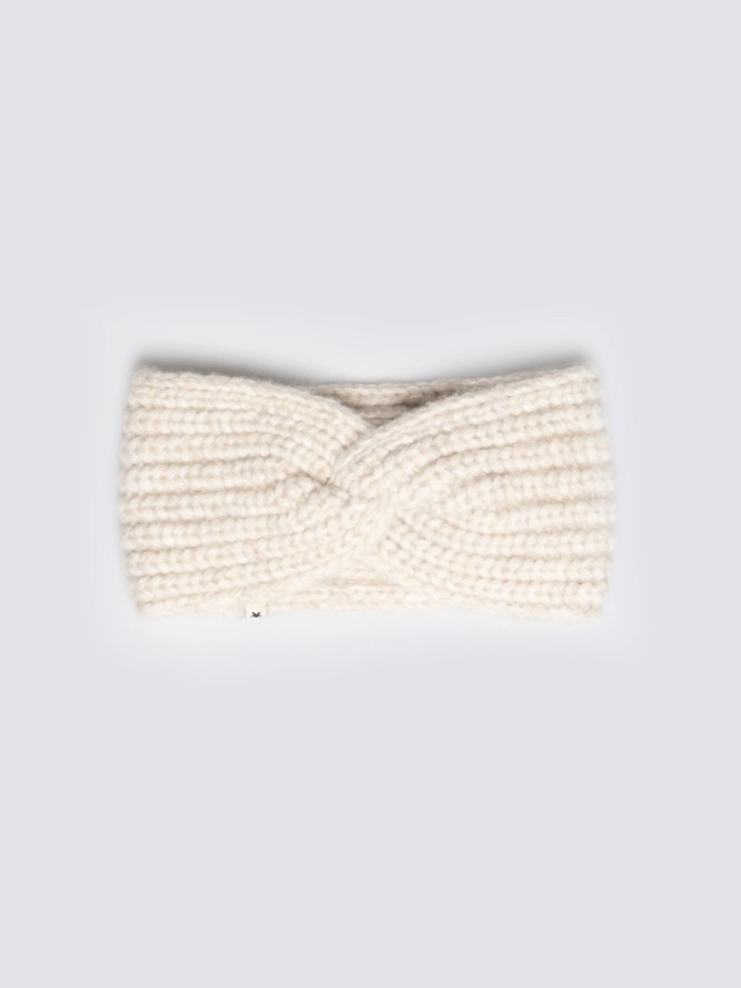 Opaska damska z ozdobnym splotem beżowa Nanita 801